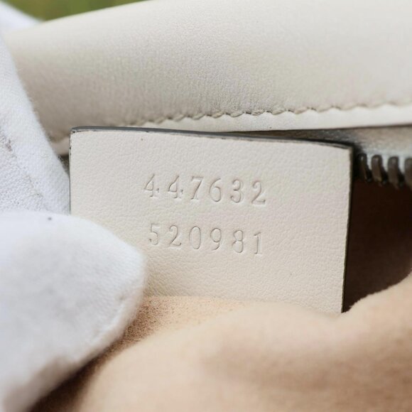 Gucci  GG Marmont Small Matelasse Chevron Leather Camera Bag White 447632 - Picture 14 of 15